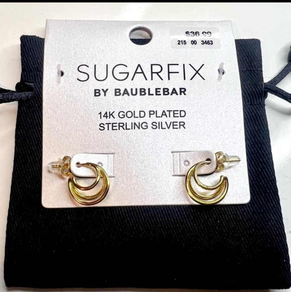 14K Gold Colored Lightweight Chunky Open Hoops | Gold Hoop Earrings - Picture 5 of 5